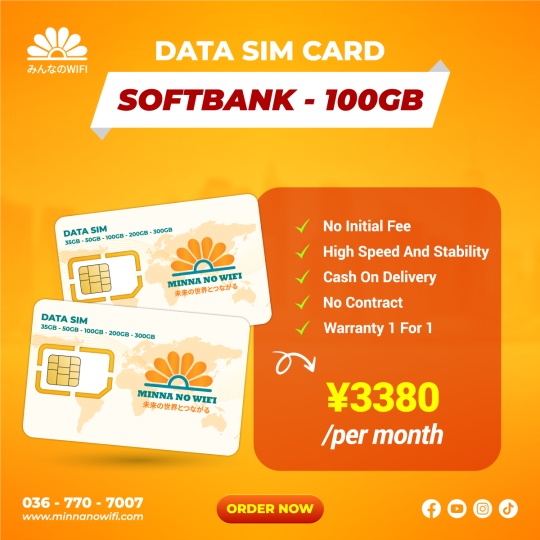 Data Sim Card: Softbank - 100GB