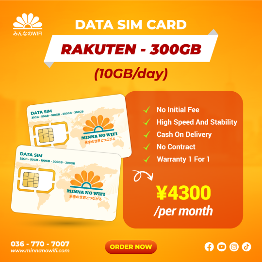 Data Sim Card: Rakuten - 300GB